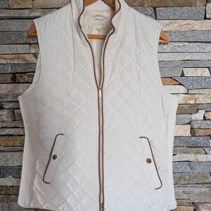 Women's Quilted Cream Vest, Size L